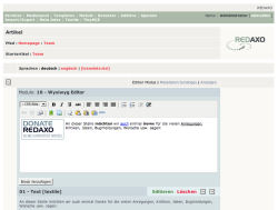 Inhaltsansicht: Wysiwyg Editor
